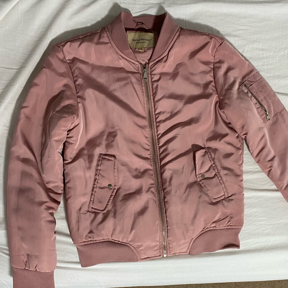 Pink puffer jacket